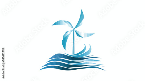 NeWhite Abstract Water Wind Turbine Logo Design Vector I