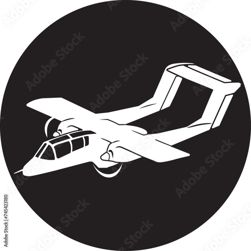 Military training plane vector simbol