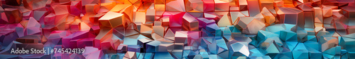 Bright and Colorful Geometric Pattern Design. Web Banner Wonderland