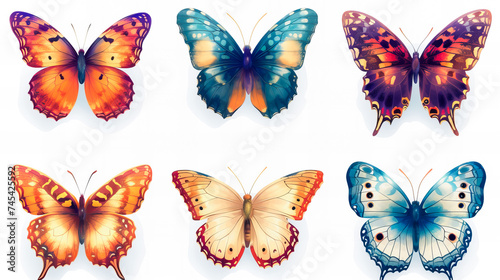 butterfly stickers collection set © EwaStudio