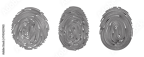 vector set of fingerprint types. fingerprint vector illustration. minimalist style. #745425963