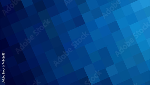 Gradient blue background. Geometric texture of light-dark blue squares. The substrate for branding, calendar, postcard, screensaver, poster, cover. A place for your design or text. Vector illustration