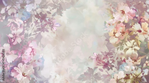 Soft Floral Pastel Background with Copy Space. Useful for Mother's Day, Anniversary or Wedding © Karl