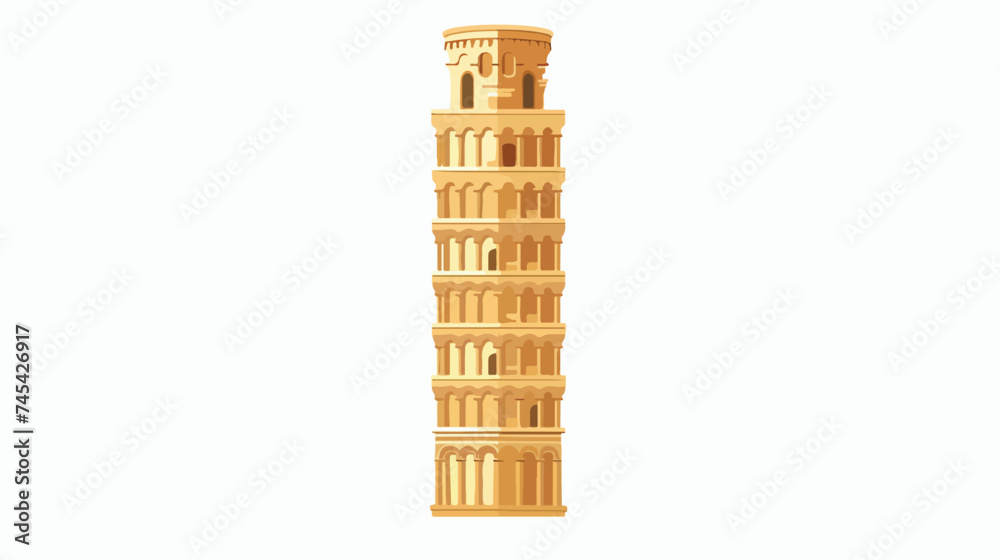Pisa Tower Icon Isolated on White Background Vector