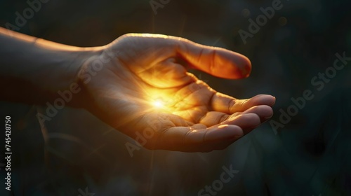 A hand in darkness, offering hope and guidance amidst challenges.