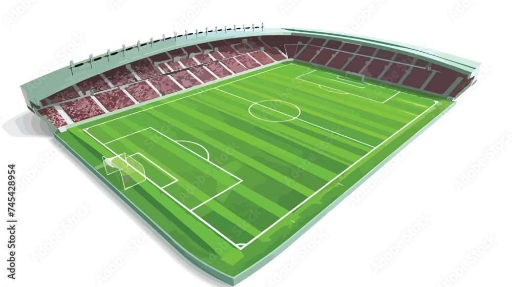 Fototapeta premium Soccer Stadium Field Scenery Vector Illustration Gra