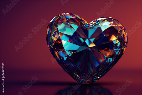 Cosmic valentine heart. AI generated.
