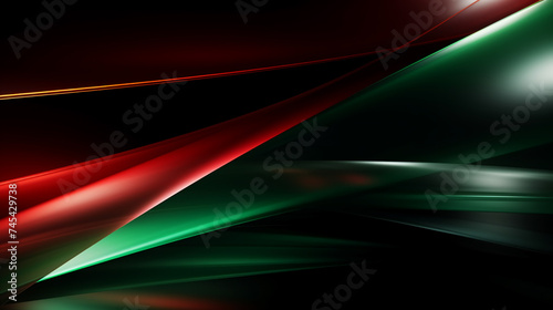Green and Red line digital background. Red wave. Green wave