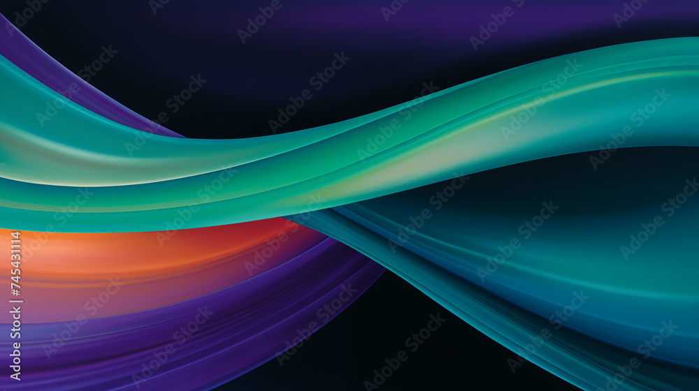 Naklejka premium Green, Purple, Orange digital wave background. Green wave