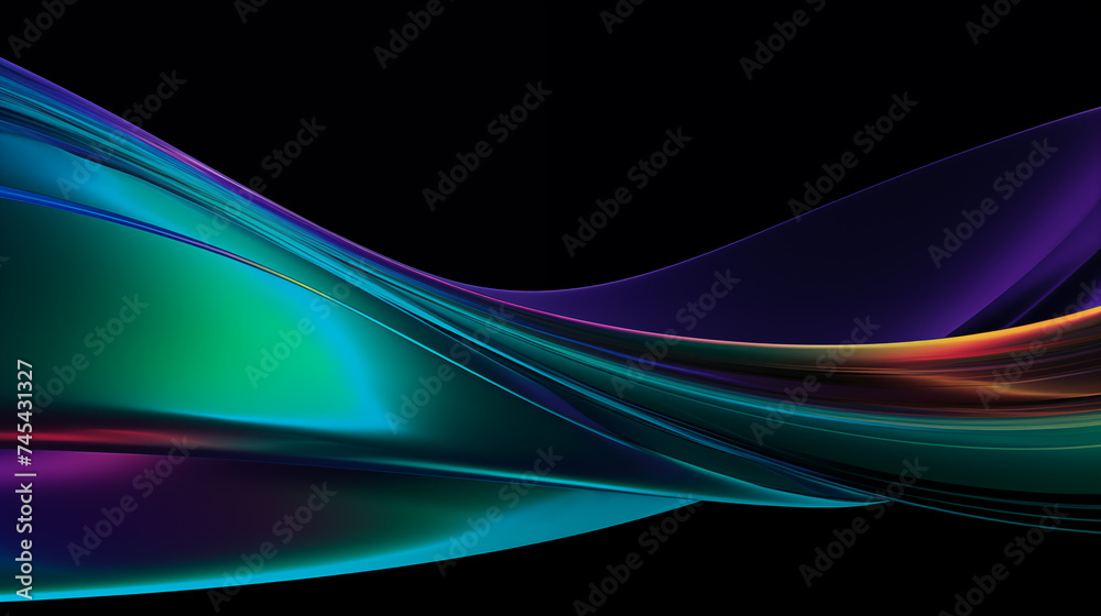 Naklejka premium Green, Purple, Orange digital wave background. Green wave