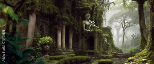 old ancient  ruins deep in the jungle  © wonderland