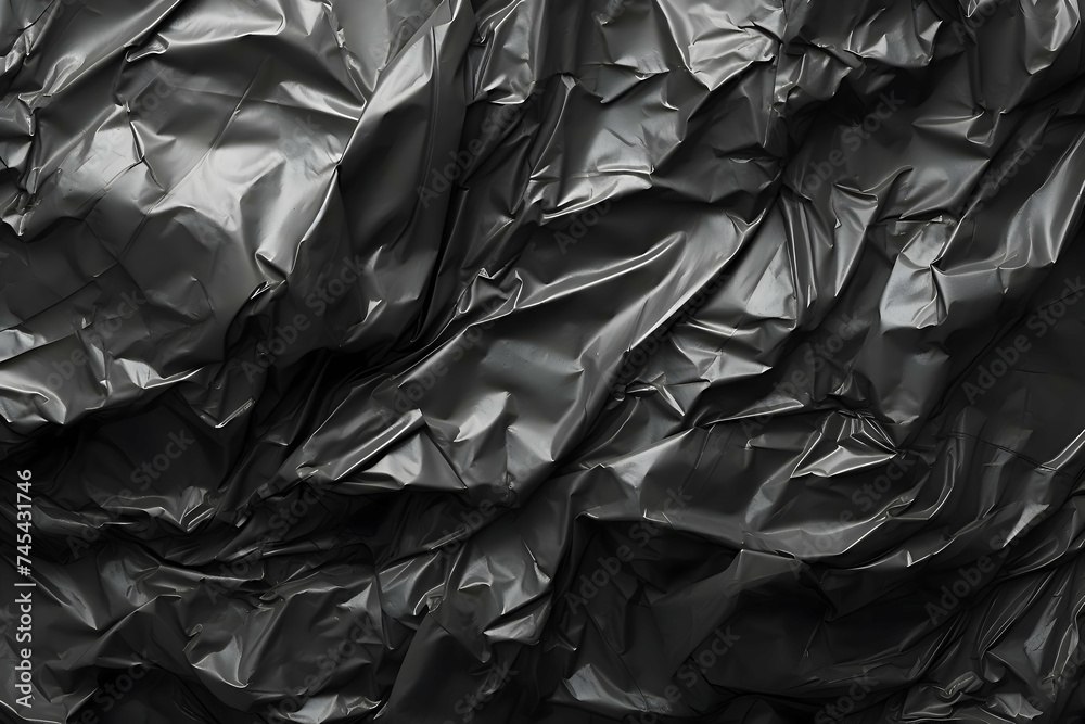 Close up plastic wrap on the black background. Clean blank texture overlay effect template. Isolated wrinkle surface branding mock-up. Close up plastic wrap on the black background. Clean blank texture overlay effect template. Isolated wrinkle surface branding mock-up.