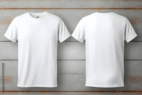 Men's t-shirt mock up white color on dark background 