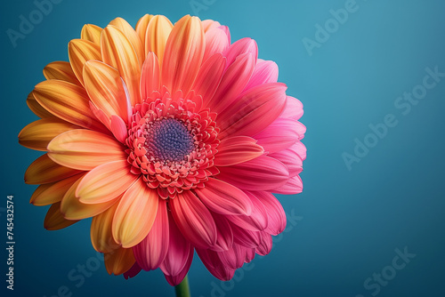 Colorful Gerbera Daisy Closeup on color background