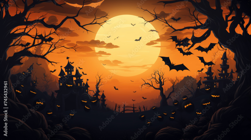 Happy Halloween,  sale banner.. Mobile website social media banner, poster, email template and newsletter design, ad, promotional material. Vector illustrations