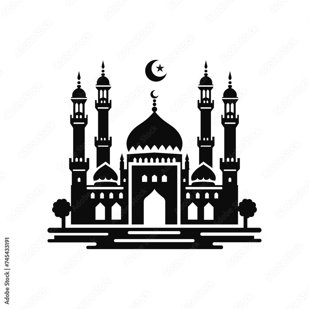 Masjid, mosque icon. Vector illustration	
