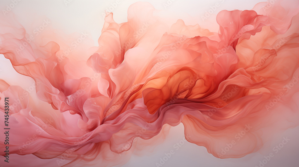 Abstract watercolor paint background by peach color with liquid fluid texture for background, banner