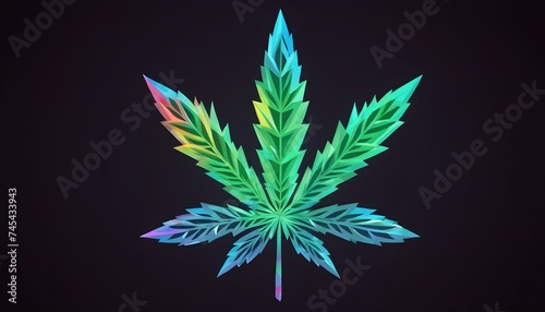Holo cannabis symbol on dark background © Lied