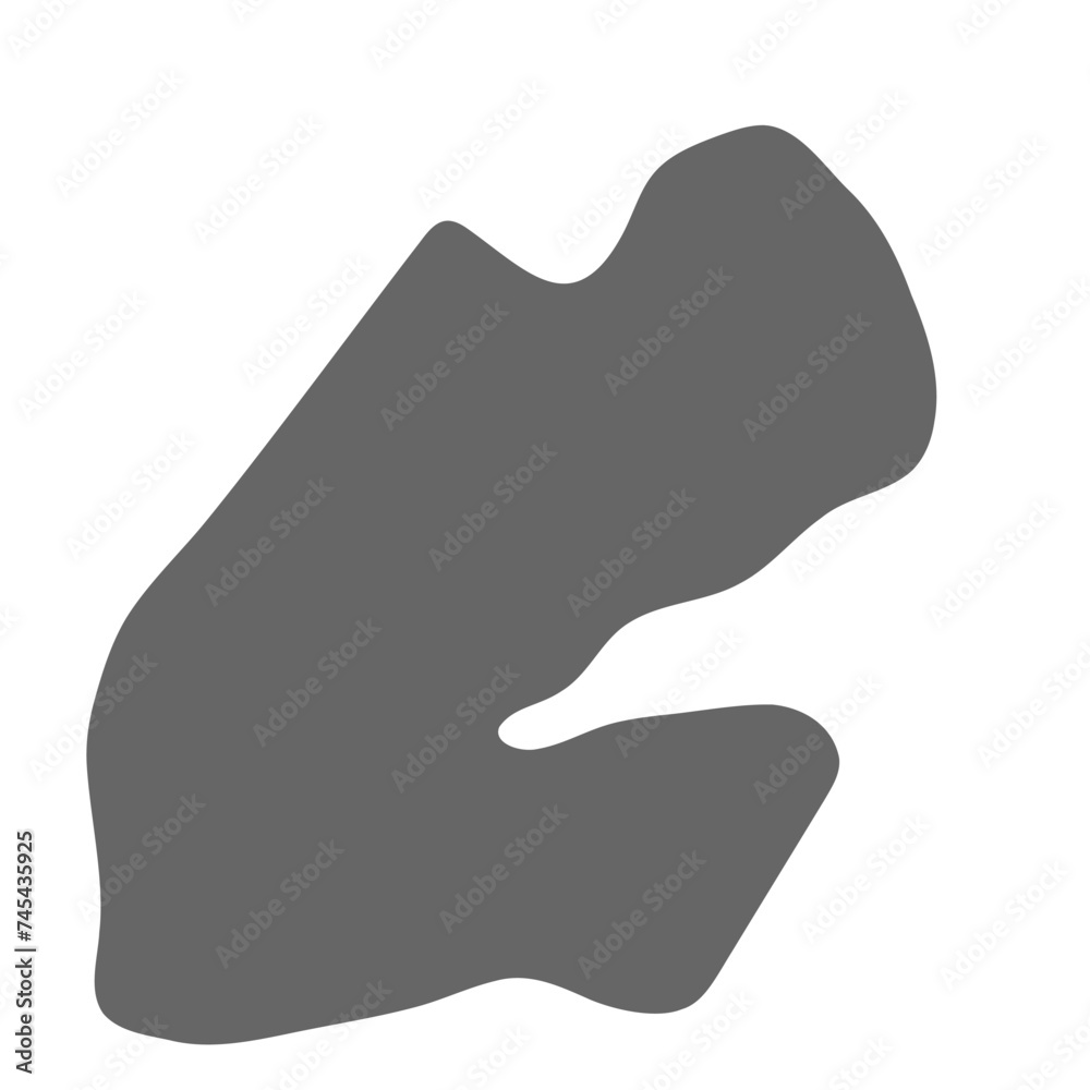 Djibouti country simplified map. Grey stylish smooth map. Vector icons isolated on white background. Djibouti country simplified map. Grey stylish smooth map. Vector icons isolated on white background.