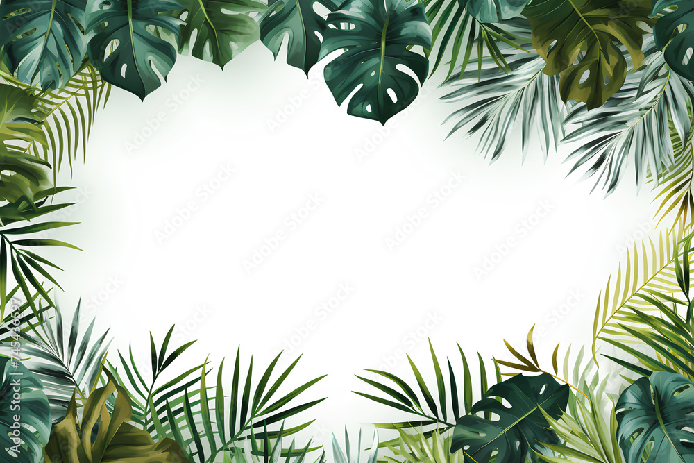 Frame of Tropical Leaves.