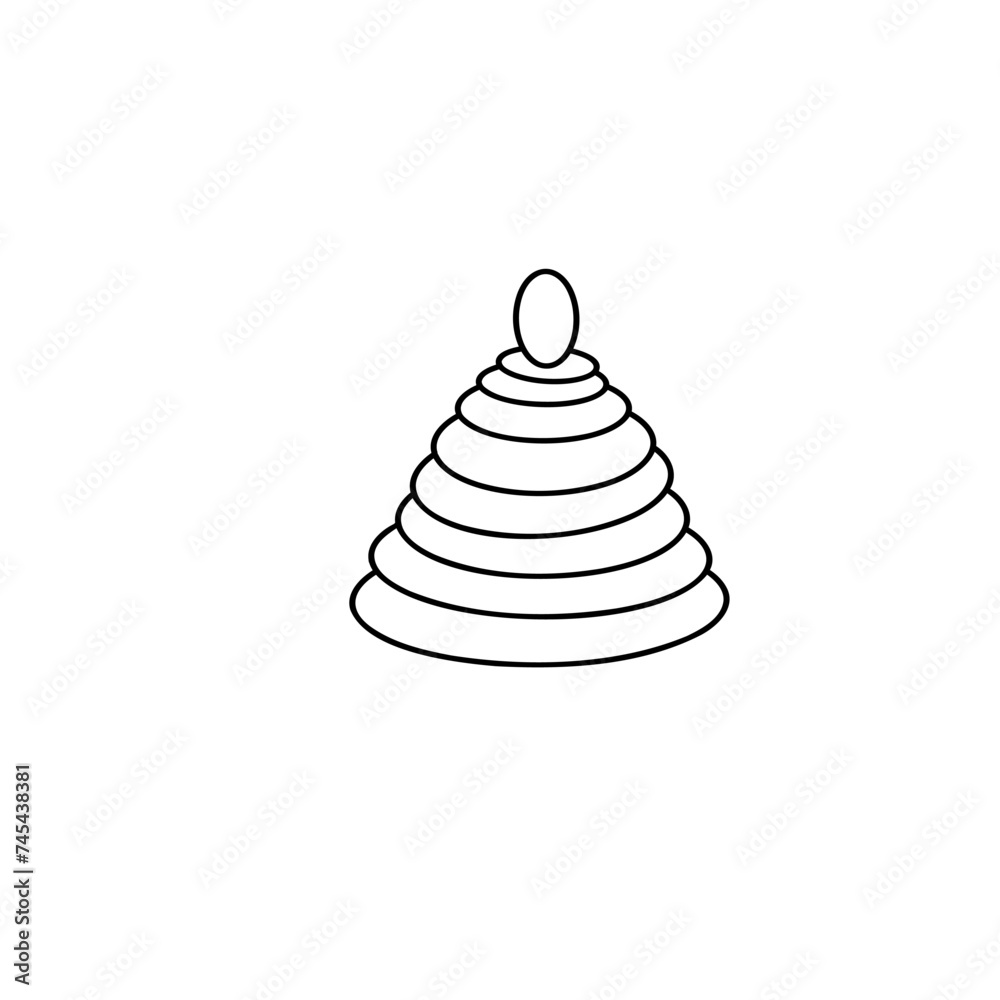 toy pyramid, sketch vector illustration, isolated on white background.
