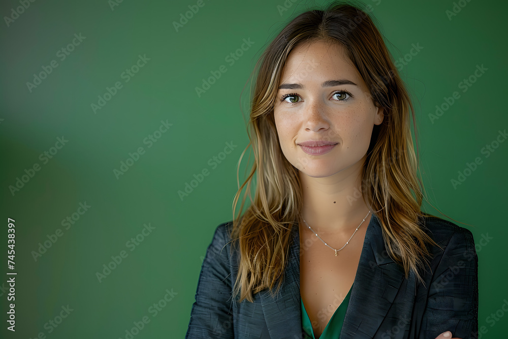 Formal portraits shot against green screens so branding elements can be added to the backgrounds Formal portraits shot against green screens so branding elements can be added to the backgrounds