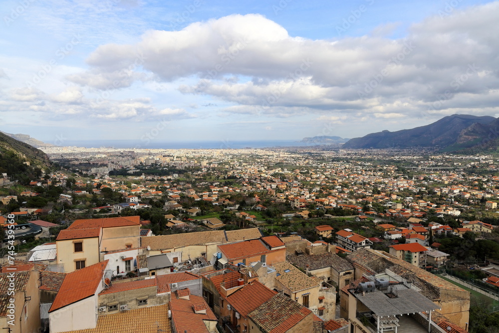 veduta panoramica di Palermo vista da Monreale