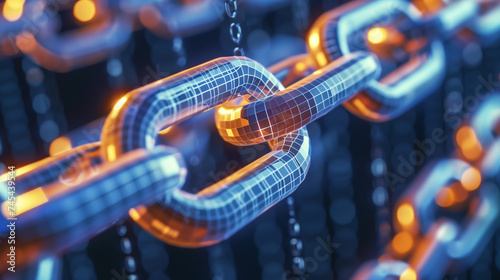 Blockchain Strength, Digital Chains of Data Security, Cyber Resilience photo