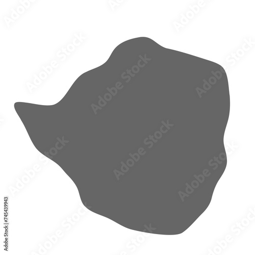 Zimbabwe country simplified map. Grey stylish smooth map. Vector icons isolated on white background.