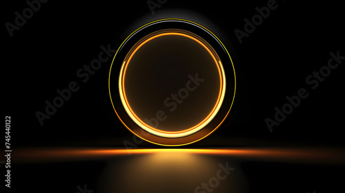 Lighting effect  bright illuminated circles on dark background