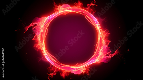 Lighting effect, bright illuminated circles on dark background