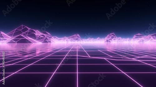 Cyberspace grid background, blockchain and abstract technology background