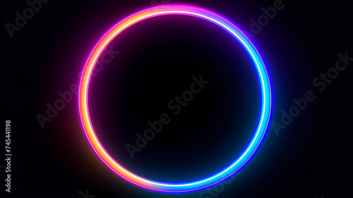 Lighting effect, bright illuminated circles on dark background