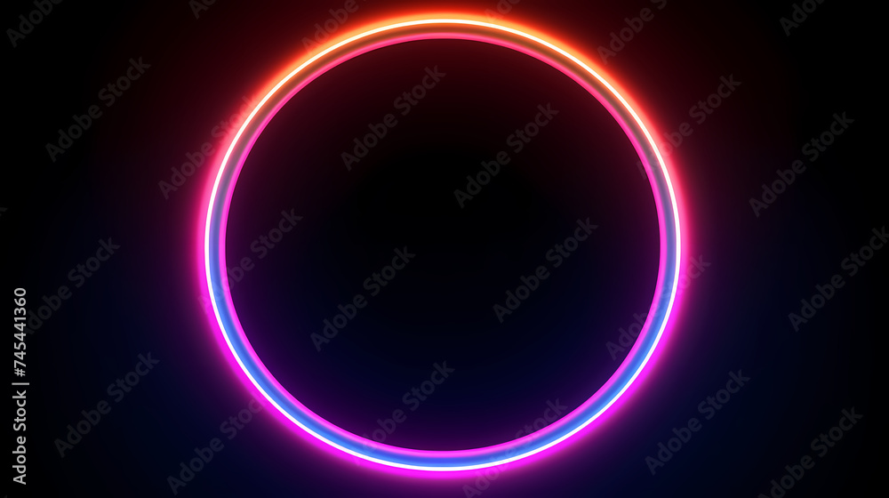 Lighting effect, bright illuminated circles on dark background