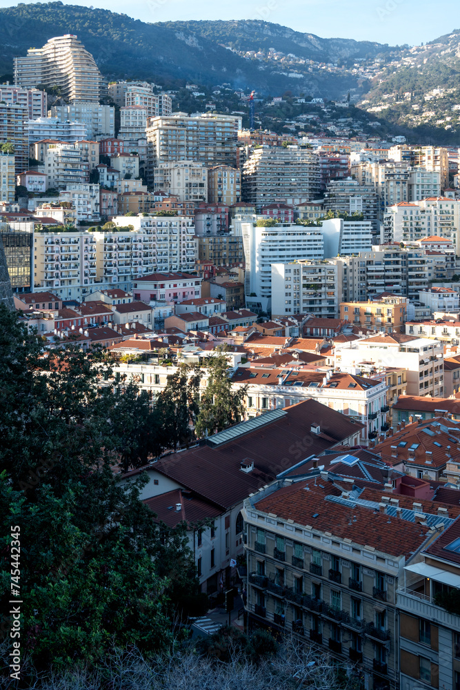 Naklejka premium Panoramic view of city of Monte Carlo, Monaco
