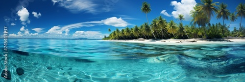 Stunning tropical beach with palm trees and serene lagoon - high quality stock photo © Наталья Бойко