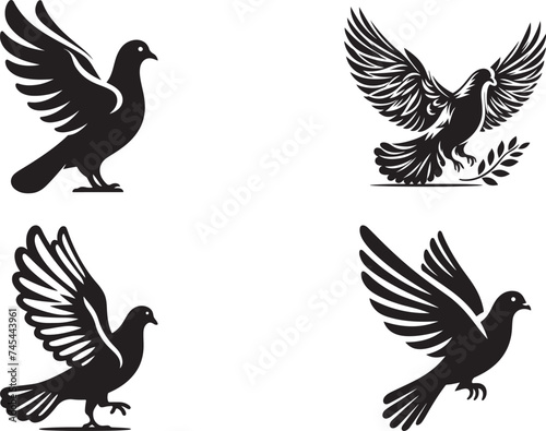 Pigeon  vector illustration silhouette 