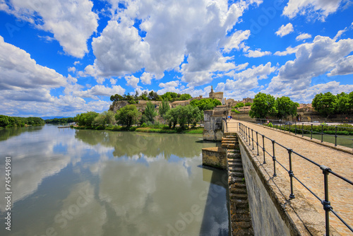 Avignon, le pont et le palais des papes, Vaucluse, France