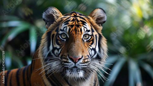 tiger of bengal in forest show head. Generative Ai
