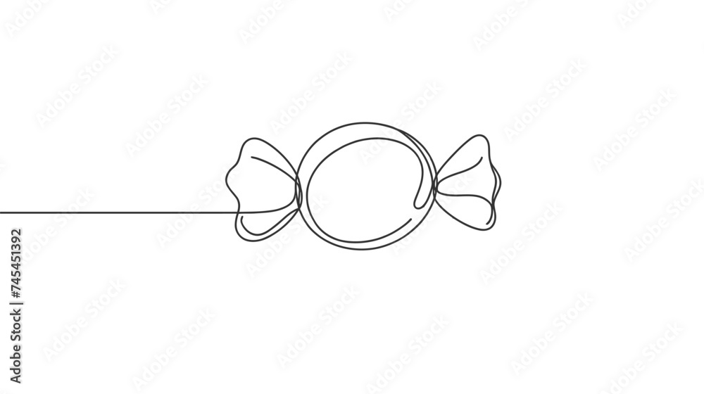 Continuous single drawn one line candy hand-drawn picture silhouette. Continuous single drawn one line candy hand-drawn picture silhouette.