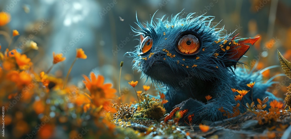 cute monster in a raw. Created with Generative AI. cute monster in a raw. Created with Generative AI.