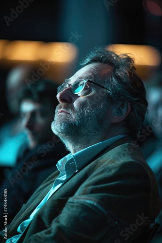 A person at the audience in a conference, business event © piai