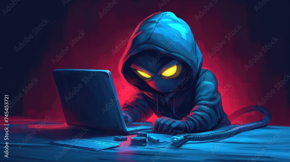 cyber criminal hacking. Created with generative AI. cyber criminal hacking. Created with generative AI.