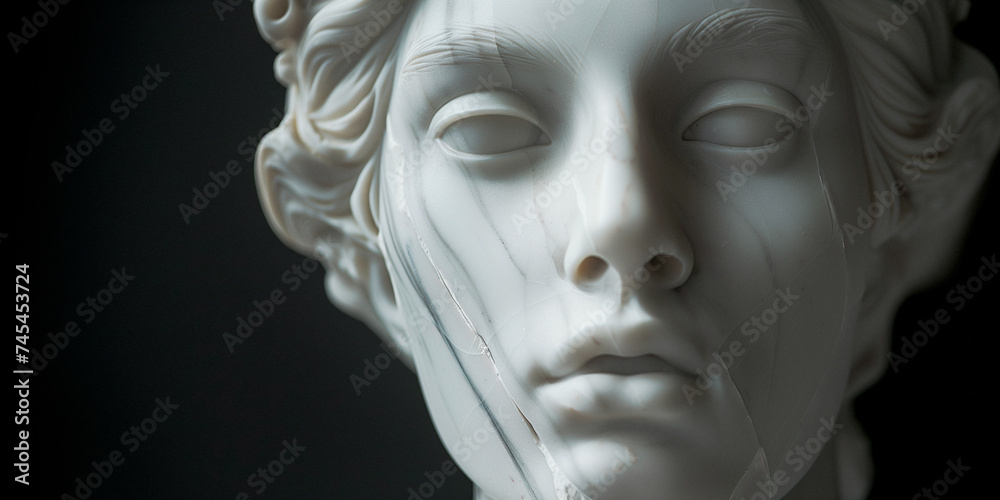 a marble statue with beautifully sculpted features reflecting masterful classical art a marble statue with beautifully sculpted features reflecting masterful classical art