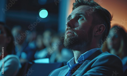 A person at the audience in a conference, business event © piai