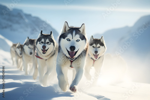 Huskies in Motion: A Dynamic Display of Power, Grace, and Teamwork Across a Wilderness of White