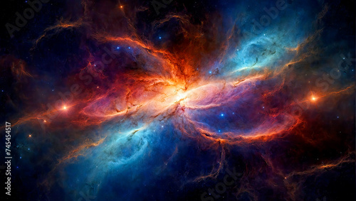 The colorful Butterfly Nebula in deep space, generative ai