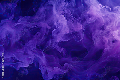Blue and purple smoke twirl and intertwine against a black backdrop, creating a mesmerizing and otherworldly texture photo