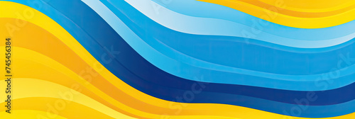 Vibrant blue and yellow hues blend together in wavy lines  creating a dynamic and energetic visual display