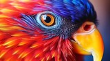 close-up of beautiful colorful parrot